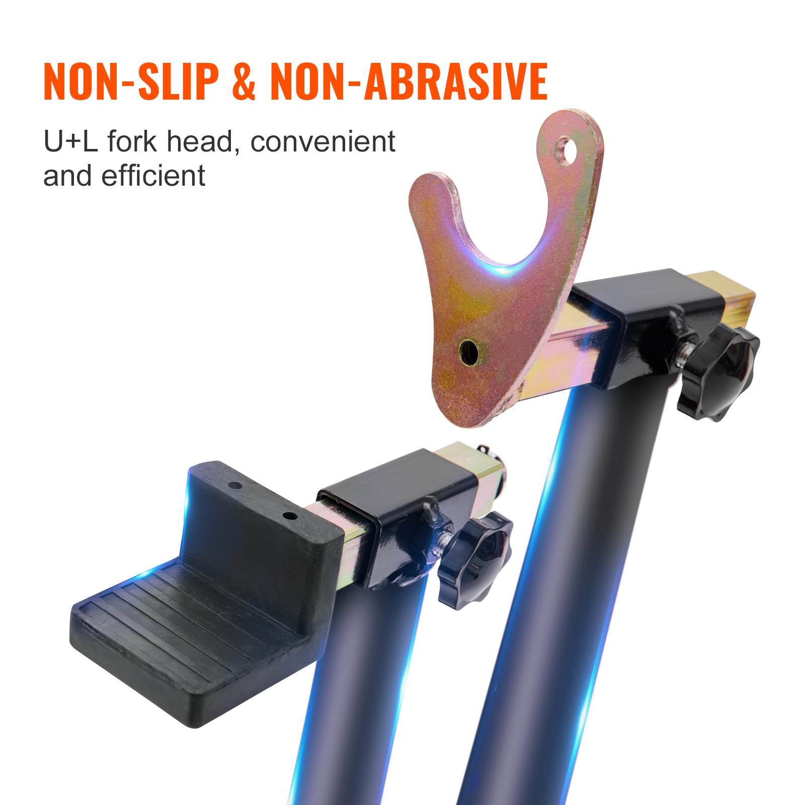 VEVOR Soporte para rueda trasera de motocicleta, con carrete basculante de horquilla U + L, capacidad de 850 libras, soporte para rueda trasera resistente, soporte para gato elevador de motocicleta, p