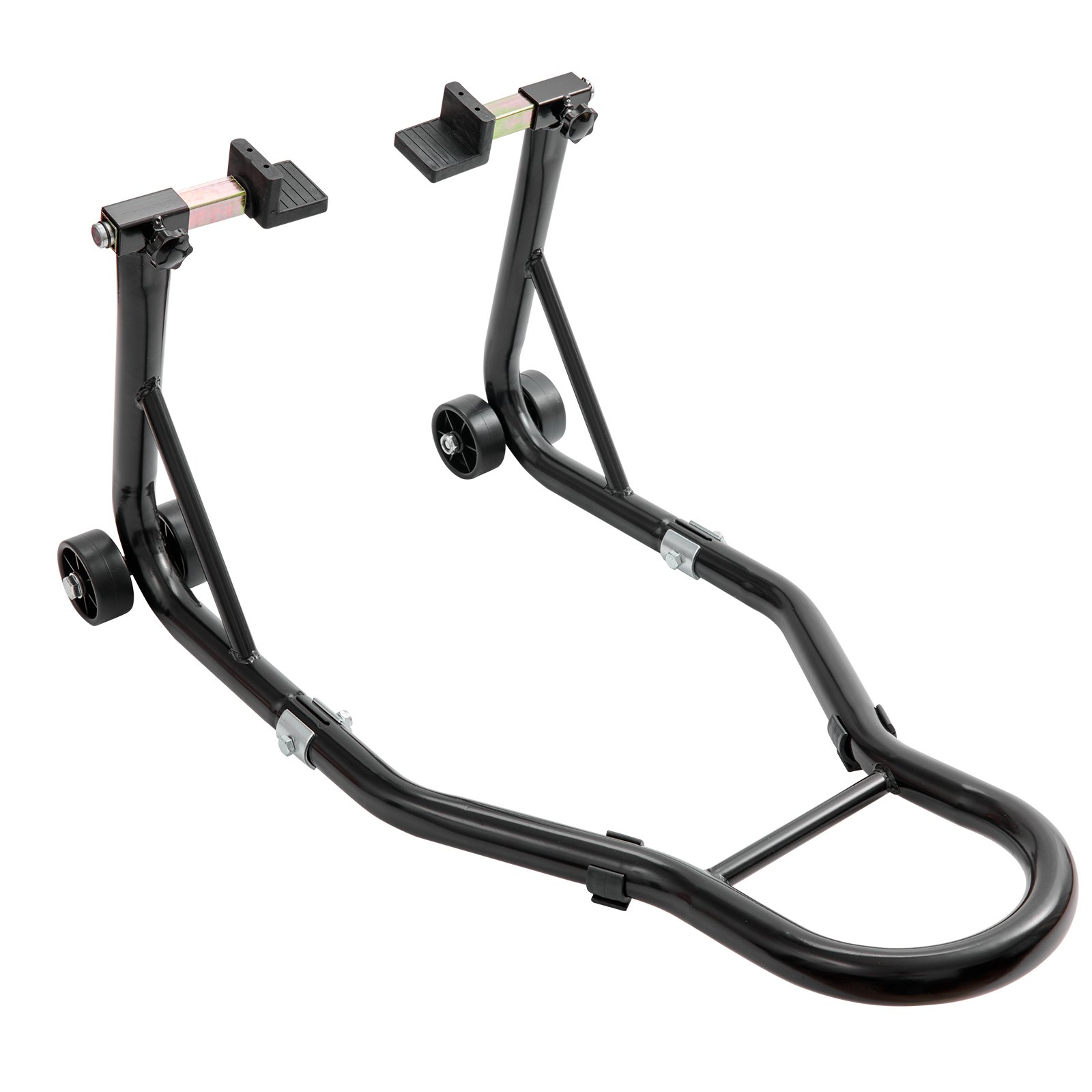 VEVOR Soporte para rueda trasera de motocicleta, con carrete basculante de horquilla U + L, capacidad de 850 libras, soporte para rueda trasera resistente, soporte para gato elevador de motocicleta, p