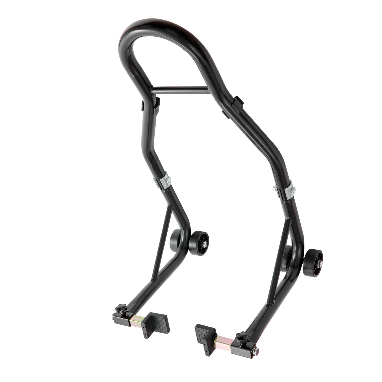VEVOR Soporte para rueda trasera de motocicleta, con carrete basculante de horquilla U + L, capacidad de 850 libras, soporte para rueda trasera resistente, soporte para gato elevador de motocicleta, p