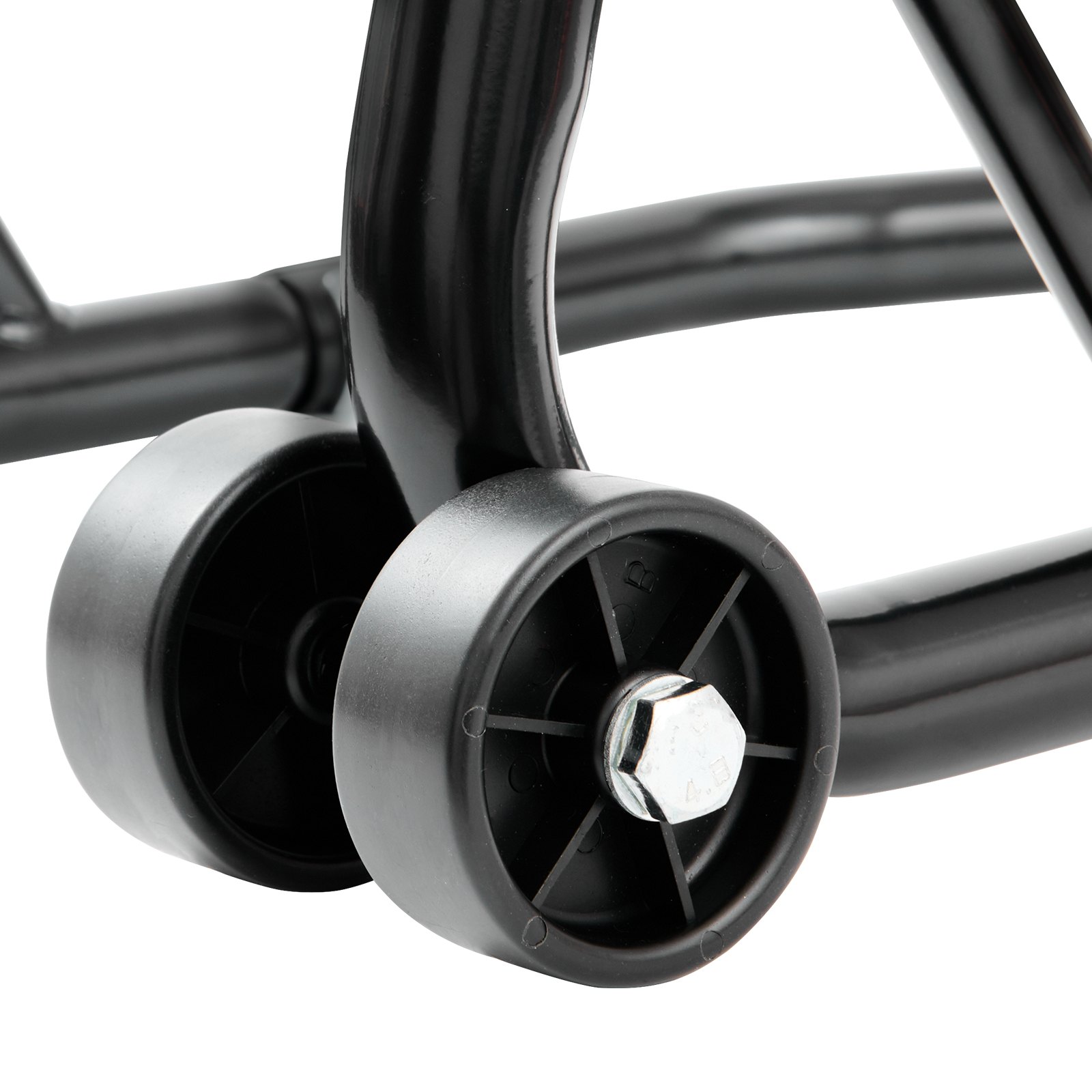VEVOR Soporte para rueda trasera de motocicleta, con carrete basculante de horquilla U + L, capacidad de 850 libras, soporte para rueda trasera resistente, soporte para gato elevador de motocicleta, p