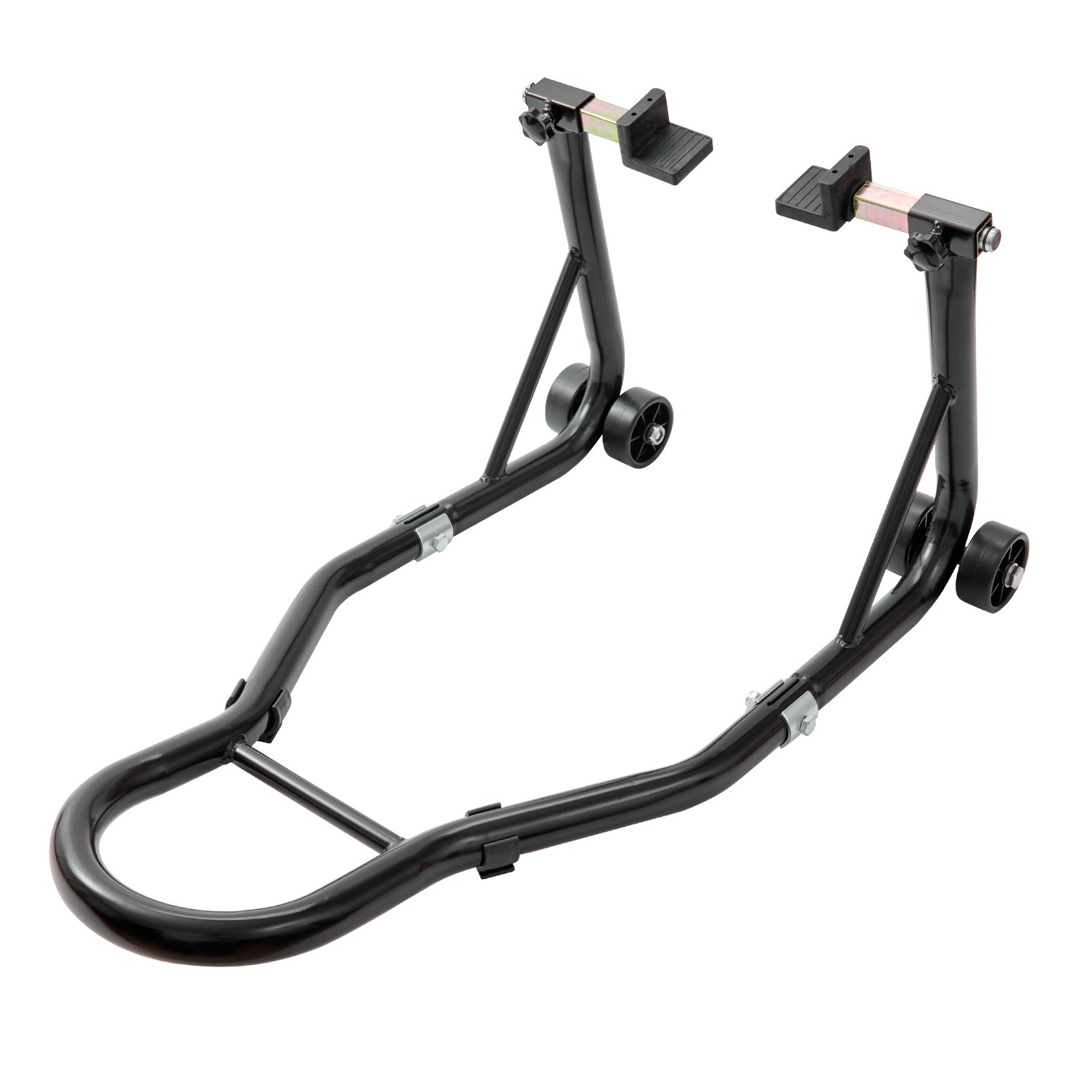VEVOR Soporte para rueda trasera de motocicleta, con carrete basculante de horquilla U + L, capacidad de 850 libras, soporte para rueda trasera resistente, soporte para gato elevador de motocicleta, p