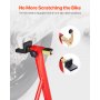 VEVOR Soporte para rueda trasera de motocicleta, capacidad de carga de 850 lb, soporte resistente para rueda trasera con carrete basculante de horquilla U + L, soporte de gato elevador ajustable para motocicleta, para Suzuki, Yamaha, Honda, Kawasaki, rojo