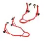 VEVOR Elevador de Caballete para Motocicleta, Capacidad de 390 kg, Combinado Delantero y Trasero, para Rueda Delantera, Compatible con Yamaha, Honda, Kawasaki y Suzuki, Rojo, 680 x 450 x 350 mm
