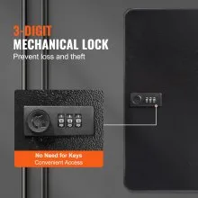 VEVOR Gabinete de 48 llaves, caja fuerte para llaves con combinación y cerradura de llave, caja de almacenamiento de seguridad digital, organizador de llaves de acero con estantes ajustables, 48 ​​etiquetas coloridas para llaves y una tarjeta de registro para la escuela, oficina, hotel