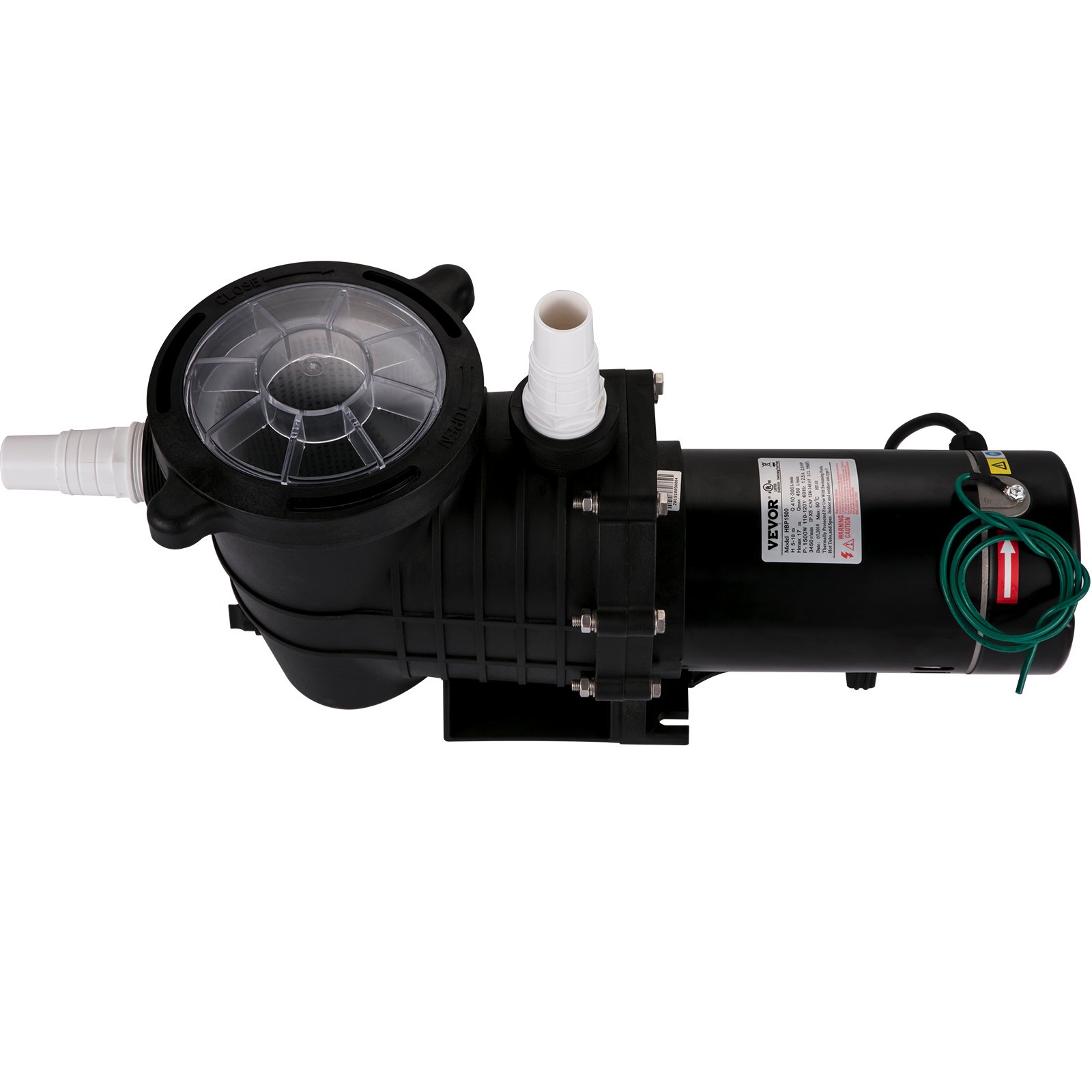 VEVOR Bomba de piscina 2.0HP 110V, Potente bomba autocebante 1500W 6657GPH, Bomba de piscina para interior/sobre el suelo, Bomba de filtro de velocidad única con cesta coladora, Bomba de piscina de alto flujo probada según los estándares