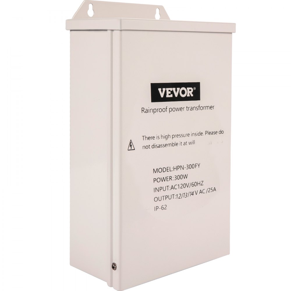 Transformador de luz de piscina VEVOR, transformador de potencia a prueba de lluvia de 300 W, blanco, modelo hpn-300fy.