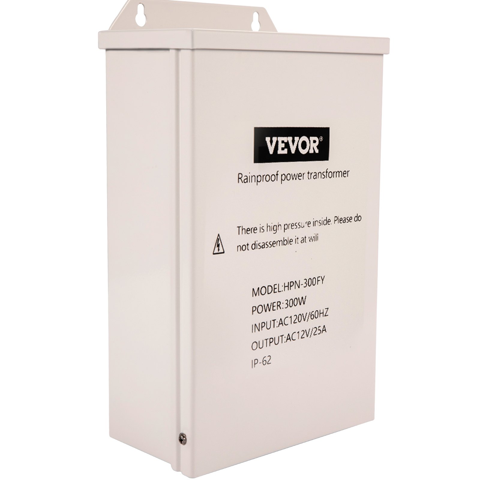Transformador de luz de piscina VEVOR, a prueba de lluvia, 300 W, entrada CA 120 V, salida CA 12 V.