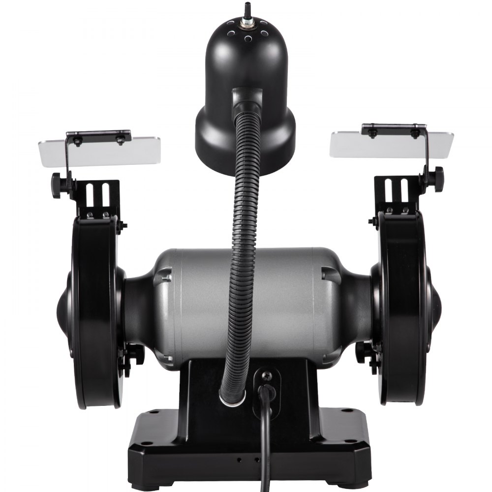 VEVOR Amoladora de banco de 6 pulgadas, motor de 250 W 1/3 HP, amoladora de mesa de velocidad variable con 3400 RPM y luz de trabajo, dos tipos de ruedas para moler, afilar y alisar