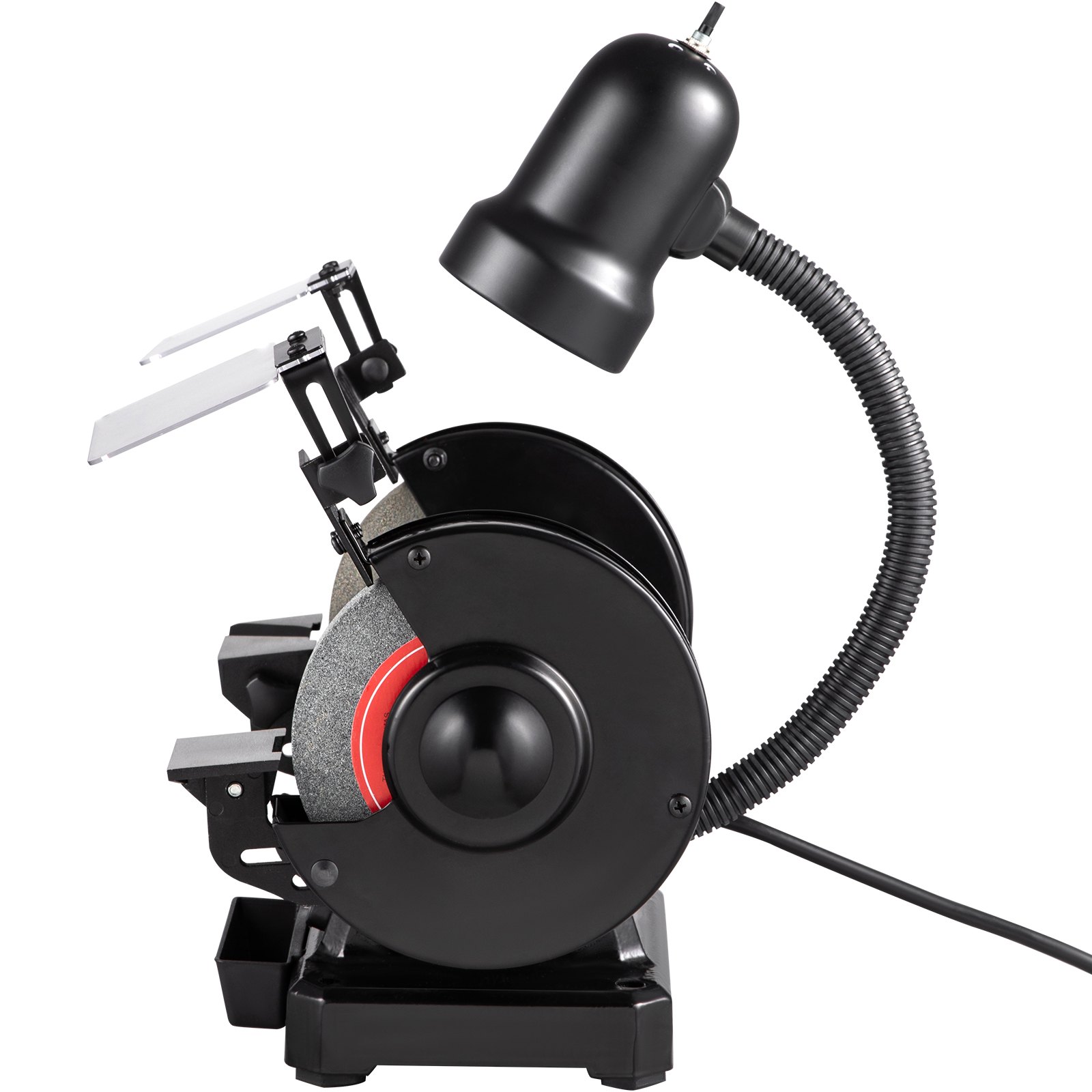 VEVOR Amoladora de banco de 6 pulgadas, motor de 250 W 1/3 HP, amoladora de mesa de velocidad variable con 3400 RPM y luz de trabajo, dos tipos de ruedas para moler, afilar y alisar
