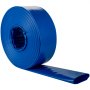 Manguera de descarga VEVOR enrollada en azul, que muestra una superficie lisa y flexible.
