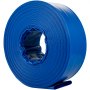 Manguera de descarga VEVOR en espiral azul, compacta y lista para uso industrial.