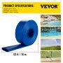 Manguera de descarga VEVOR, manguera plana de 3" x 53", manguera de drenaje de retrolavado de PVC, azul