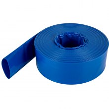 Manguera de descarga VEVOR, manguera plana de 3" x 53", manguera de drenaje de retrolavado de PVC, azul