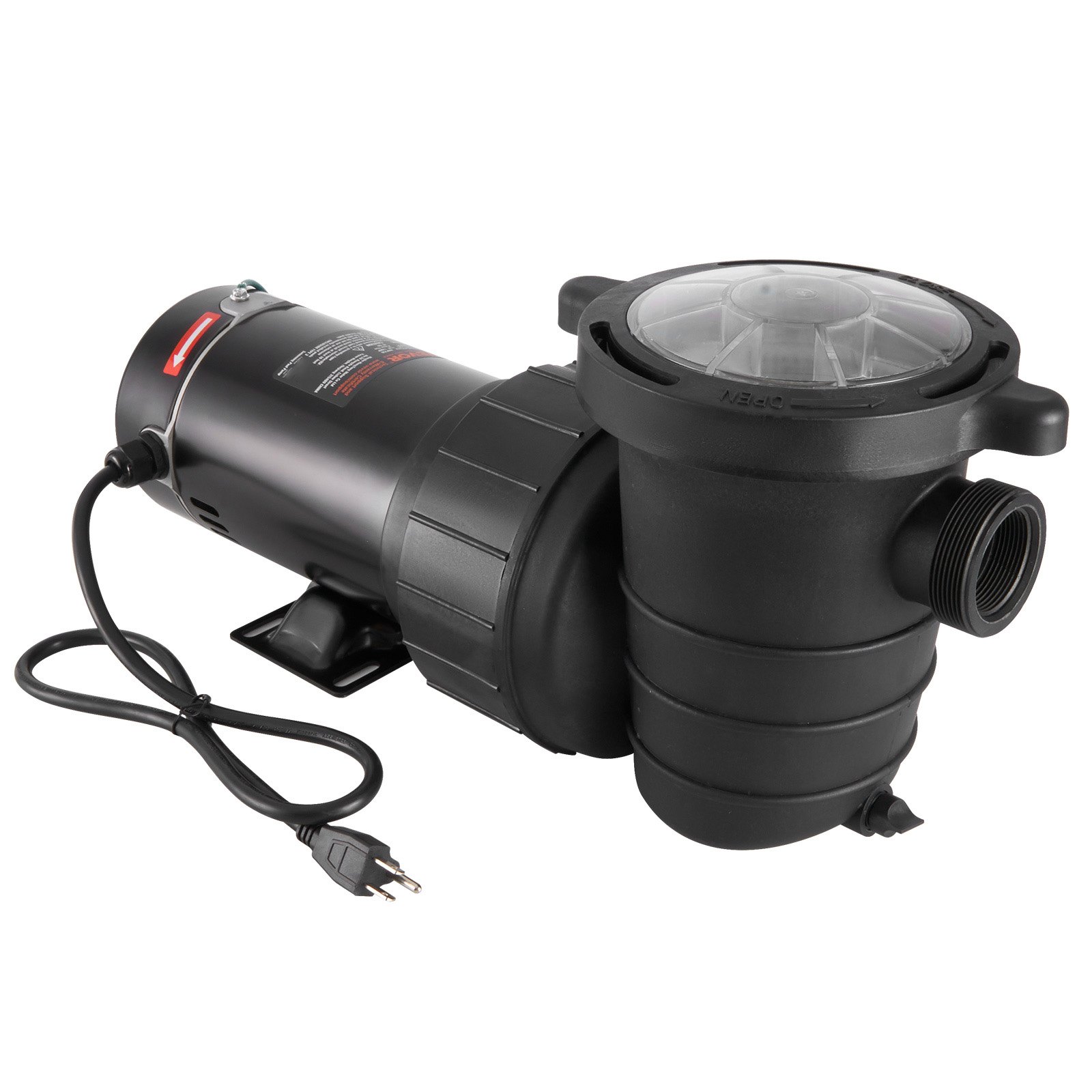 Bomba para piscinas elevadas VEVOR, 1 HP, caudal máximo de 80 GPM, de una sola velocidad, 120 V, 3450 RPM, altura máxima de elevación de 11,8 m, con filtro, para piscinas elevadas, jacuzzis y spas.