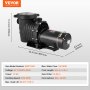 Bomba de piscina VEVOR, hbp1100ii, 1,5 hp, 3450 rpm, 100 gpm, dimensiones 24,4 x 11,4 x 8,9 pulgadas.