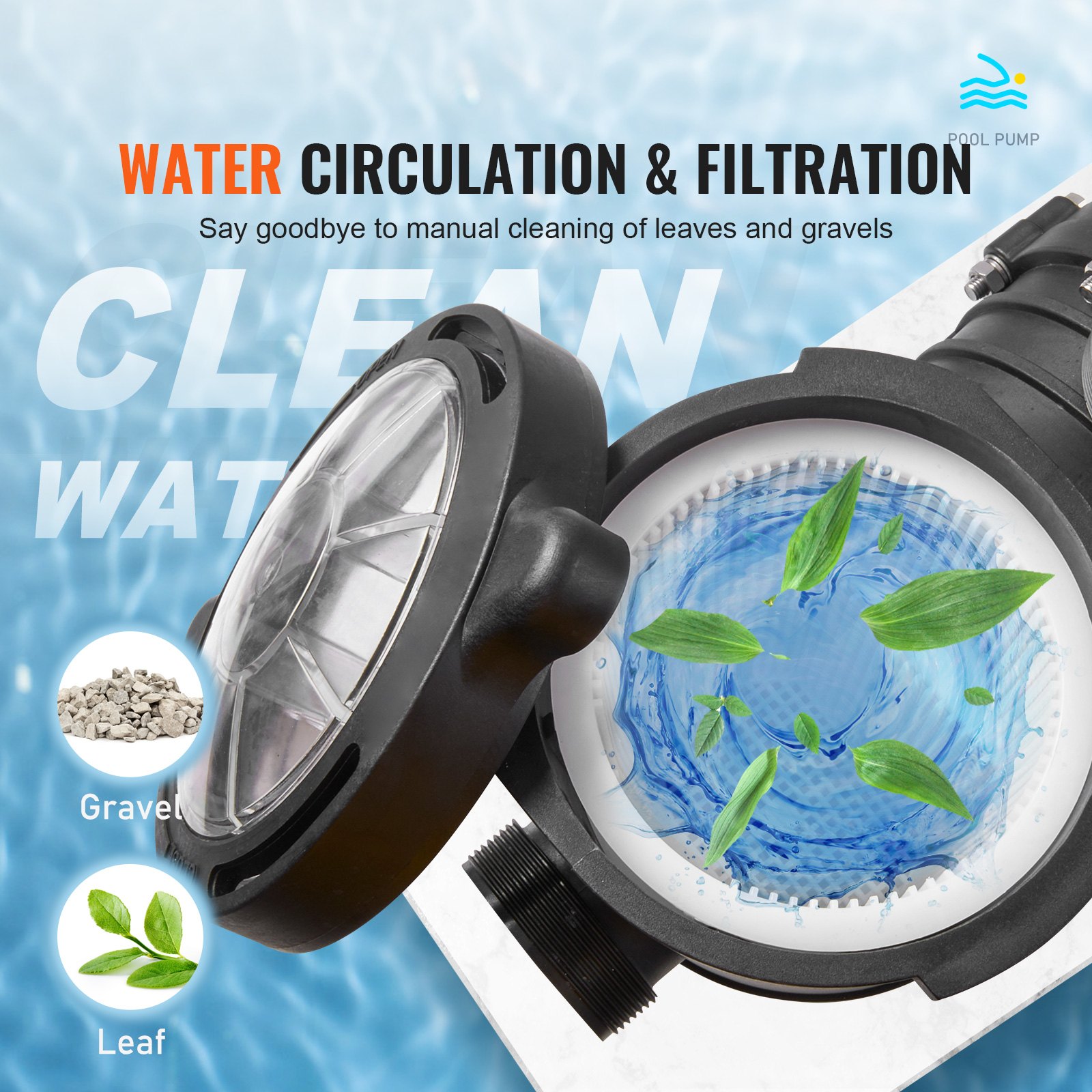 Bomba para piscinas elevadas VEVOR, 2 HP, caudal máximo de 110 GPM, velocidad única, 110 V/240 V, 3450 RPM, altura máxima de elevación de 59 pies, con cesta de filtro, para piscinas elevadas, jacuzzis y spas.