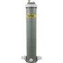 Filtro de cartucho de piscina VEVOR con cuerpo gris y etiqueta VEVOR amarilla.