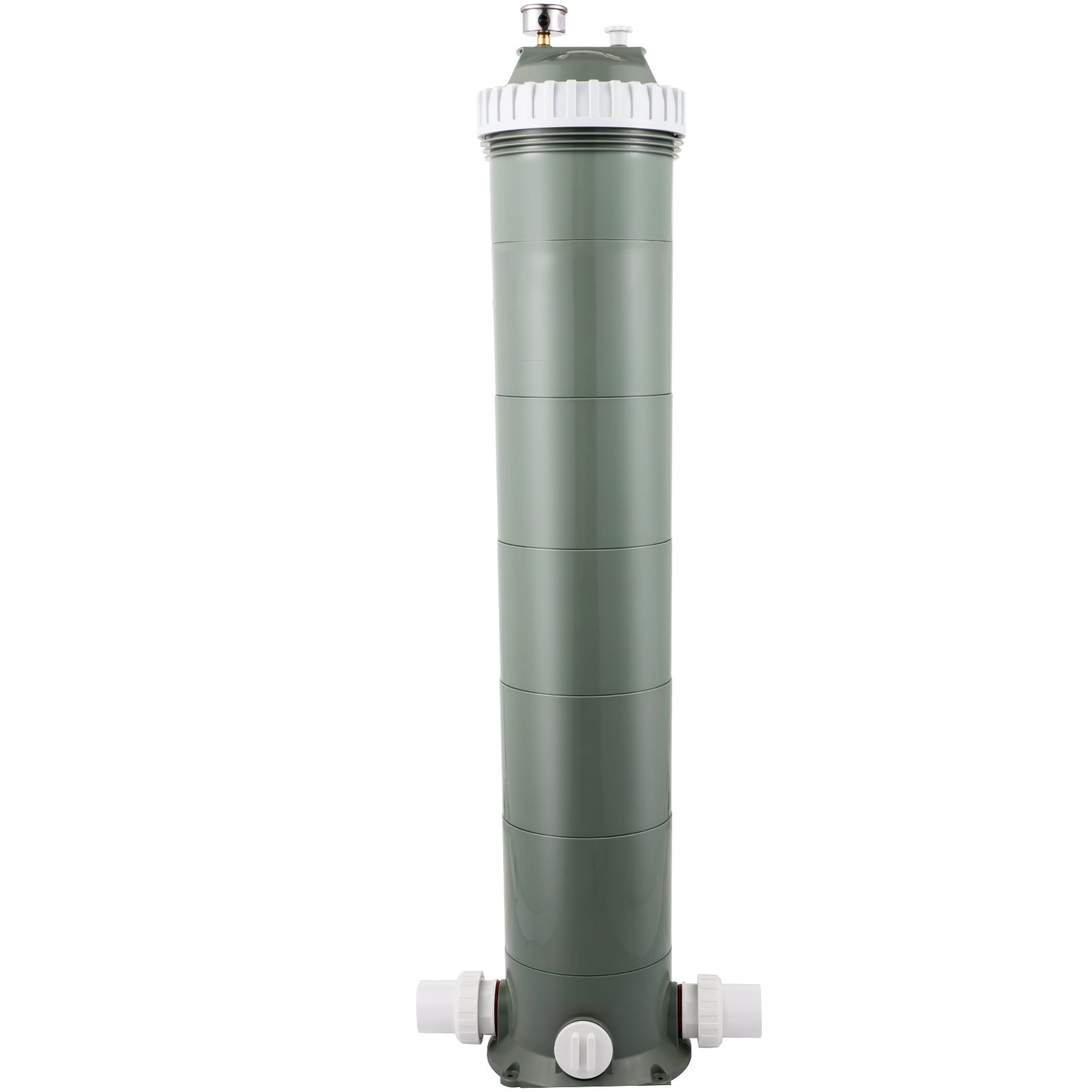 Filtro de cartucho para piscina VEVOR, filtro vertical verde con parte superior blanca y conectores