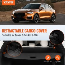 VEVOR cubierta de carga retráctil para Toyota RAV4 2019-2024 cubierta de maletero trasero mejorada