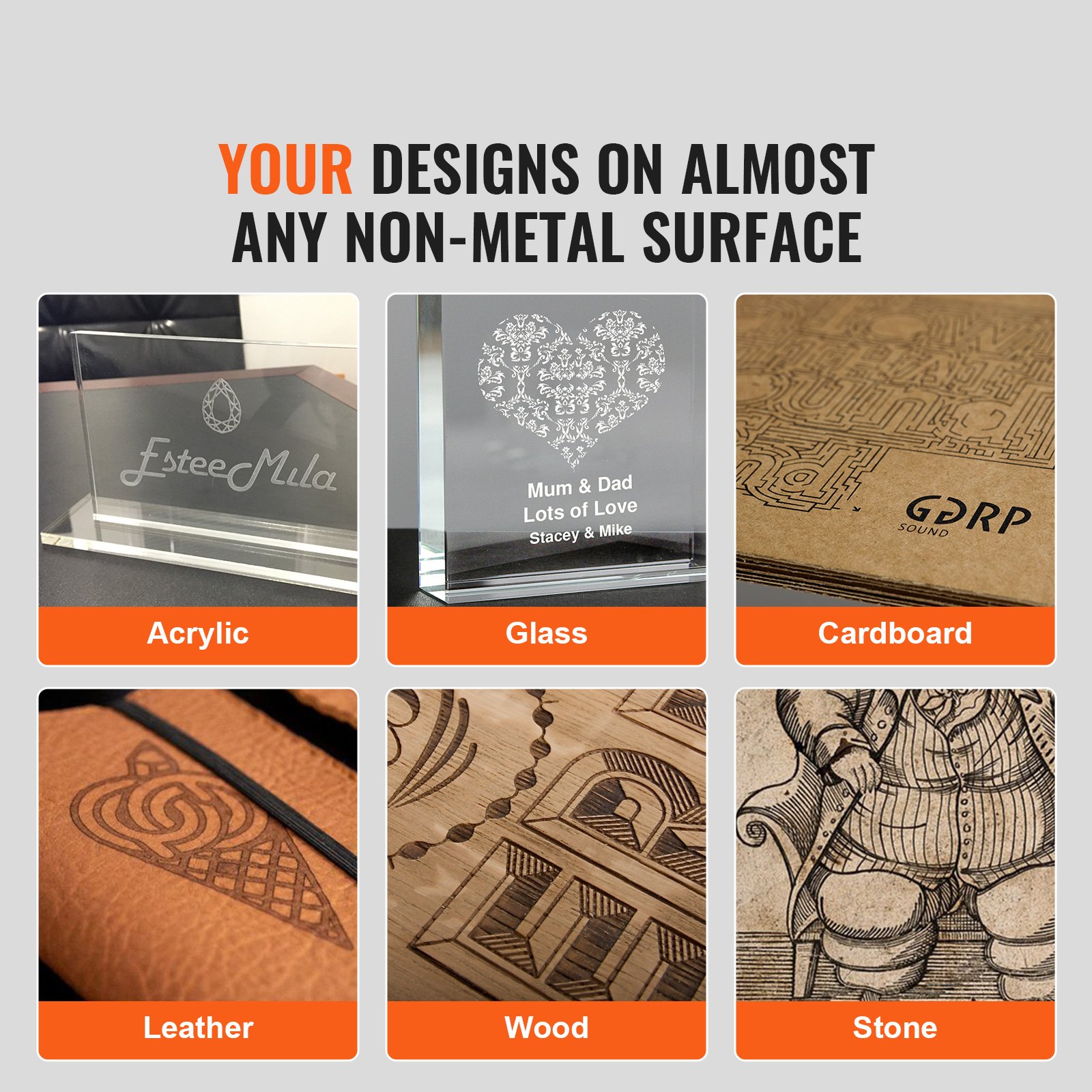 Grabador láser de CO2 de escritorio VEVOR de 40 W, 30,5 x 20,3 cm, 11,8 IPS, con tubo láser refrigerado por agua, compatible con CorelDRAW, Windows XP, 7, 8 y 10, EMF, JPG, PLT y WMF, para madera, acrílico y tela.