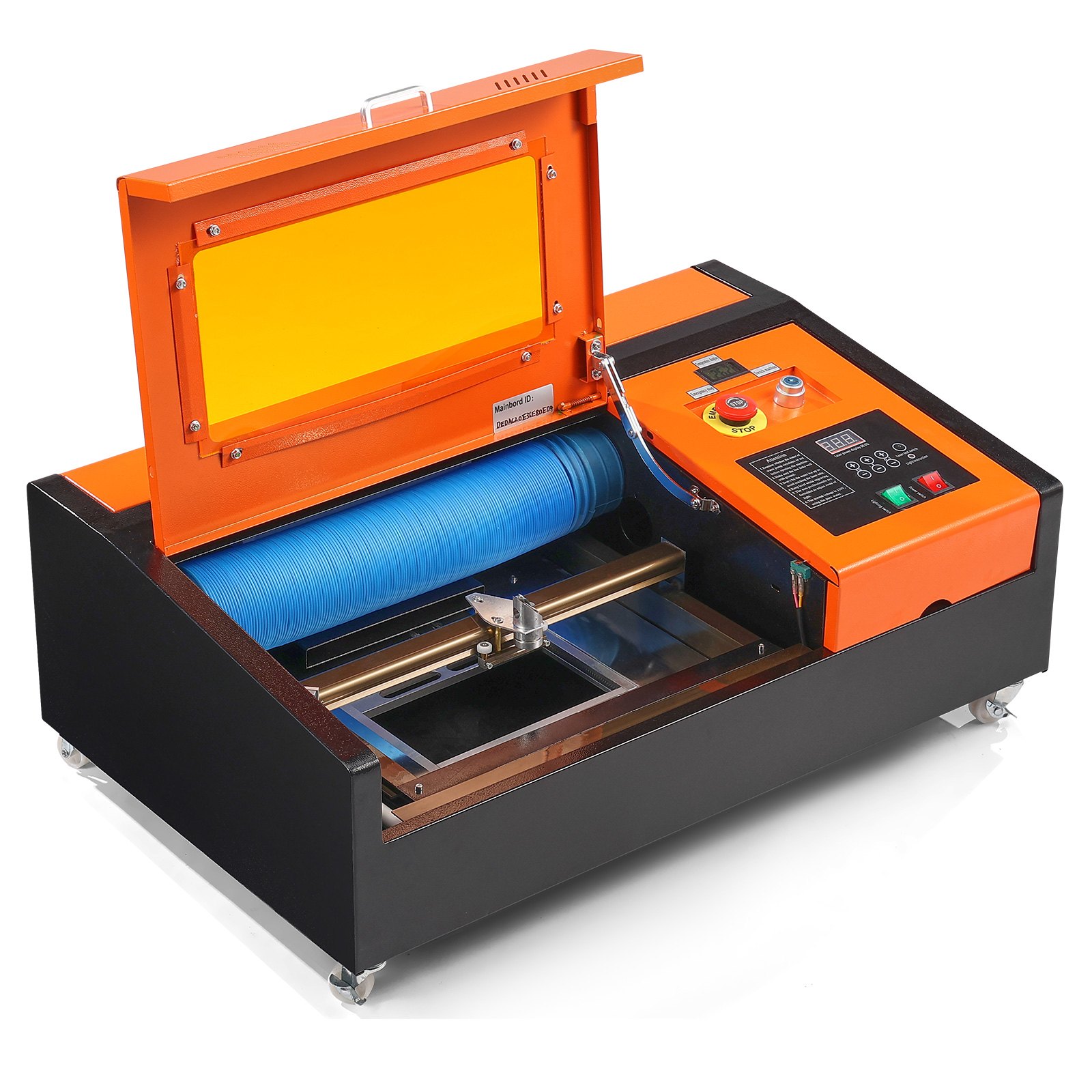 Grabador láser de CO2 de escritorio VEVOR de 40 W, 30,5 x 20,3 cm, 11,8 IPS, con tubo láser refrigerado por agua, compatible con CorelDRAW, Windows XP, 7, 8 y 10, EMF, JPG, PLT y WMF, para madera, acrílico y tela.