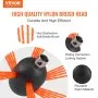 VEVOR Kit de Deshollinador de Chimeneas 8 m Cepillo de Limpieza de 360° con 8 Varillas Flexibles Nailon Accesorios para Conductos de Chimeneas Uso Doméstico Adecuado para la Mayoría de los Conductos