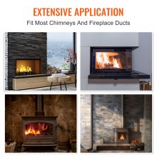 VEVOR Kit de deshollinador de 33 pies con 10 varillas flexibles de nailon reforzado, cepillo de limpieza de chimenea ergonómico, limpiador de chimenea con cepillo de 360 grados, accesorios completos para uso doméstico en chimeneas, se adapta a la mayoría de las tuberías