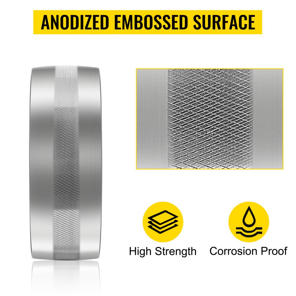 VEVOR - Rueda de transmisión para amoladora de banda (6" de diámetro, 2" x 72"), diámetro interior/eje de 5/8", rueda de aluminio coronada para amoladora de banda, ideal para amoladoras de banda, pulido y carpintería (bricolaje)