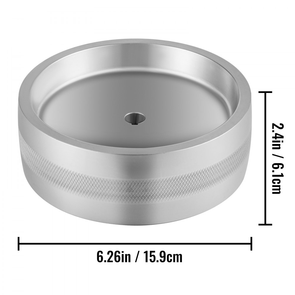 VEVOR - Rueda de transmisión para amoladora de banda (6" de diámetro, 2" x 72"), diámetro interior/eje de 5/8", rueda de aluminio coronada para amoladora de banda, ideal para amoladoras de banda, pulido y carpintería (bricolaje)