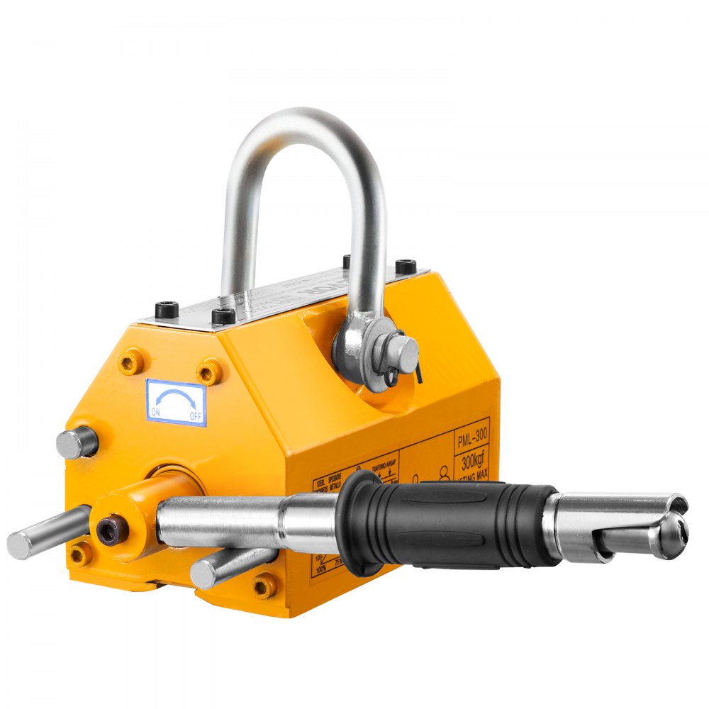 VEVOR Elevador magnético, capacidad de tracción de 660 lbs/300 kg, factor de seguridad 2,5, neodimio y acero, imán de elevación con liberación, imanes de elevación permanentes, imán resistente para polipasto, grúa de taller, bloque, tablero