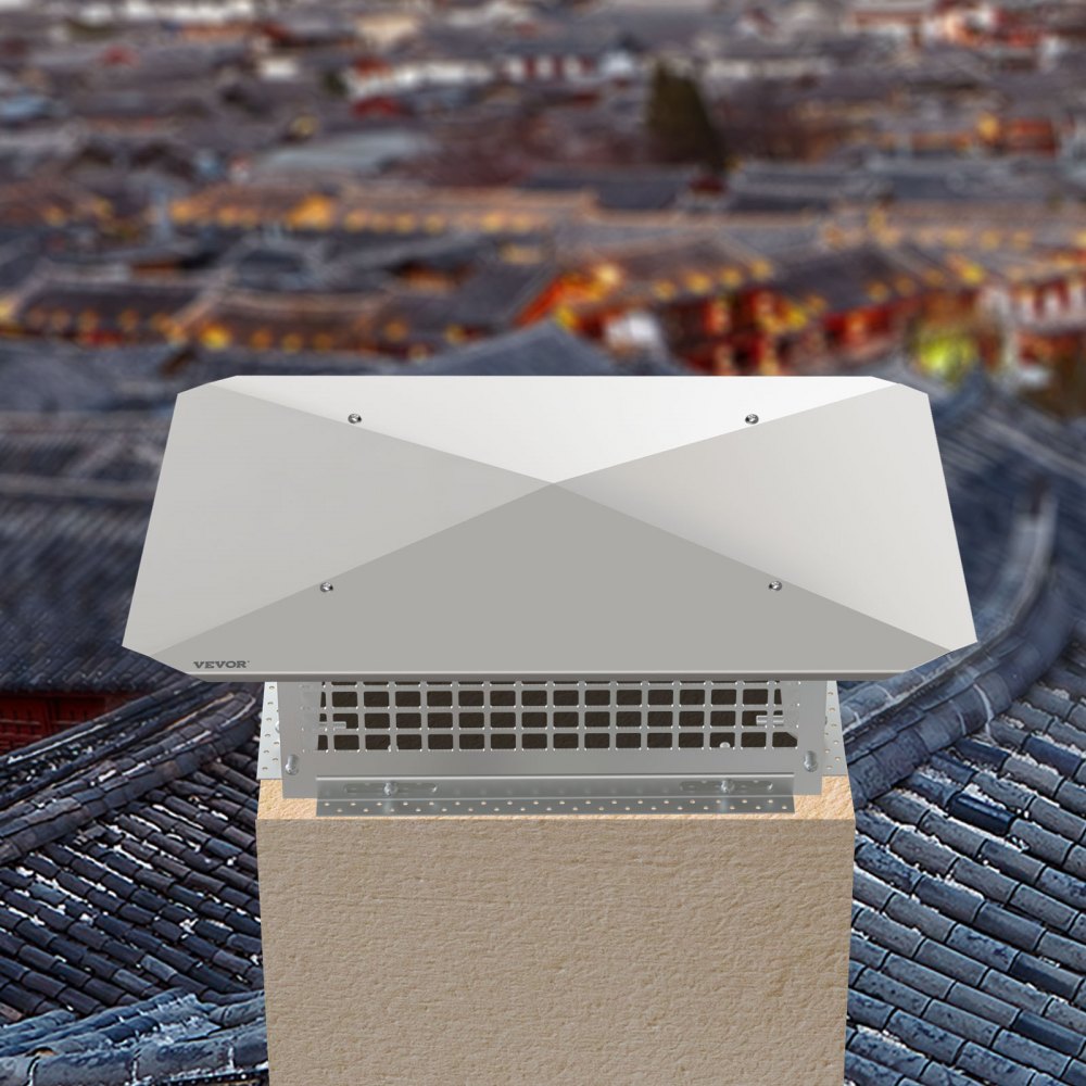 VEVOR Tapa para chimenea, tapas para chimenea de 17\" x 21\", cubierta para chimenea de acero inoxidable 304, parachispas de metal ajustable con tornillos, cubierta de malla para chimenea para tejas d