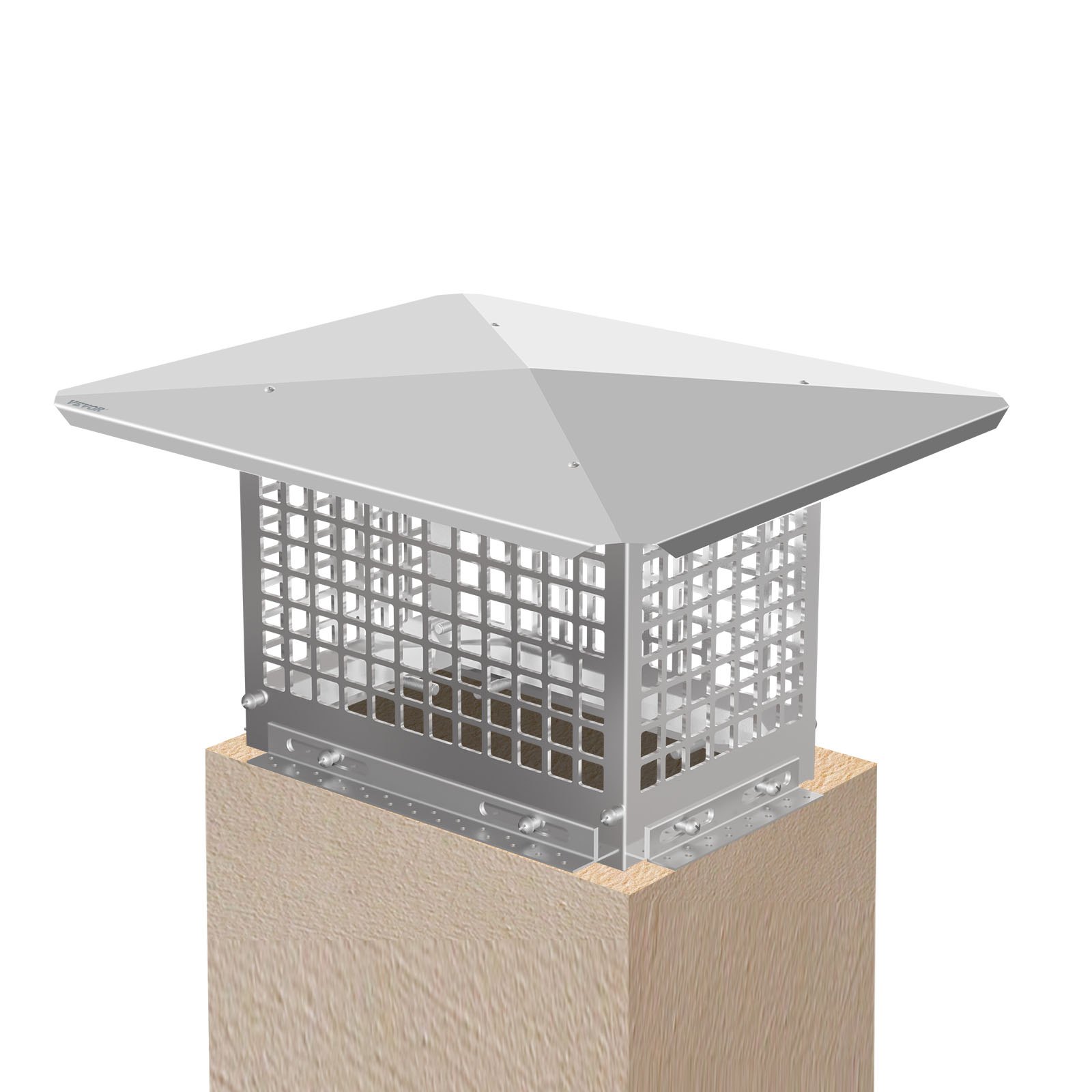 VEVOR Tapa para Chimenea, Tapas para Chimenea de 8\" x 13\", Cubierta para Chimenea de Acero Inoxidable 304, Parachispas de Metal Ajustable con Tornillos, Cubierta de Malla para Chimenea para Azulejos de Arcilla