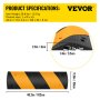 Especificaciones del tope de velocidad de caucho VEVOR: peso 29,8 libras, tamaño 40,2 x 11,8 x 2,4 pulgadas.