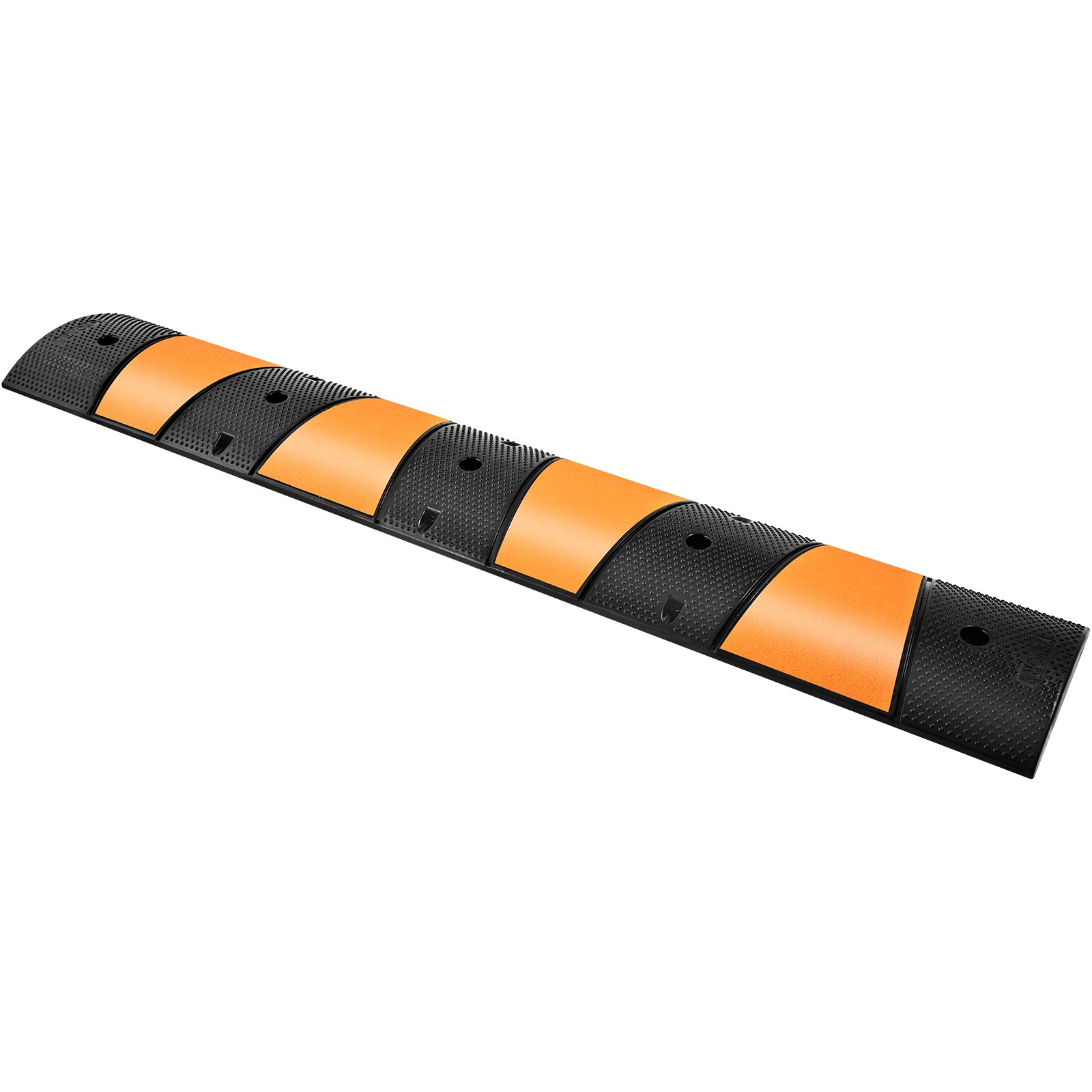 Reductor de velocidad de caucho VEVOR negro y naranja con superficie texturizada.