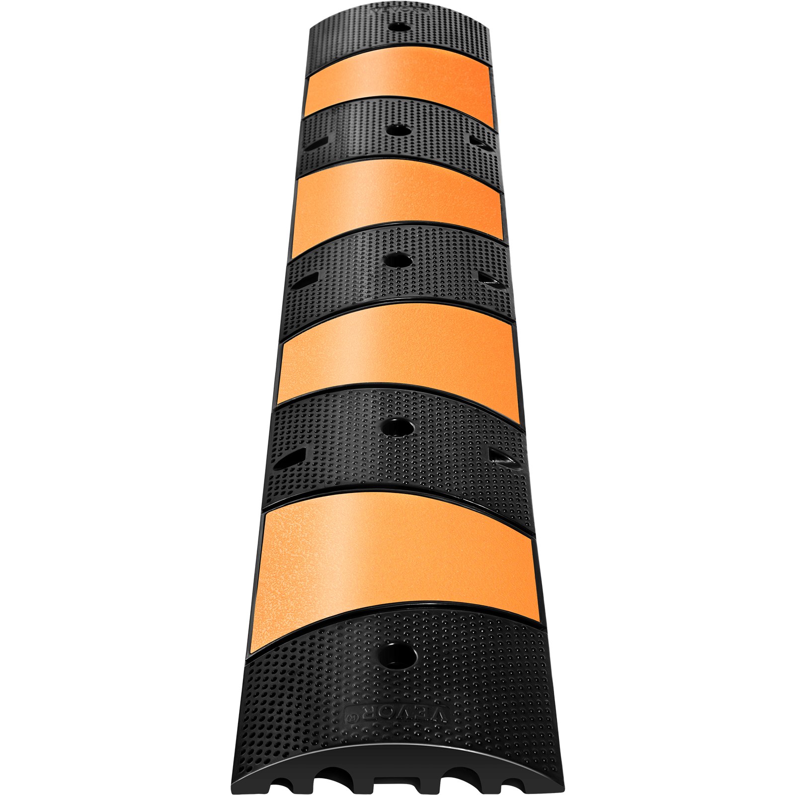 Reductor de velocidad de caucho VEVOR en secciones alternas de color negro y naranja.