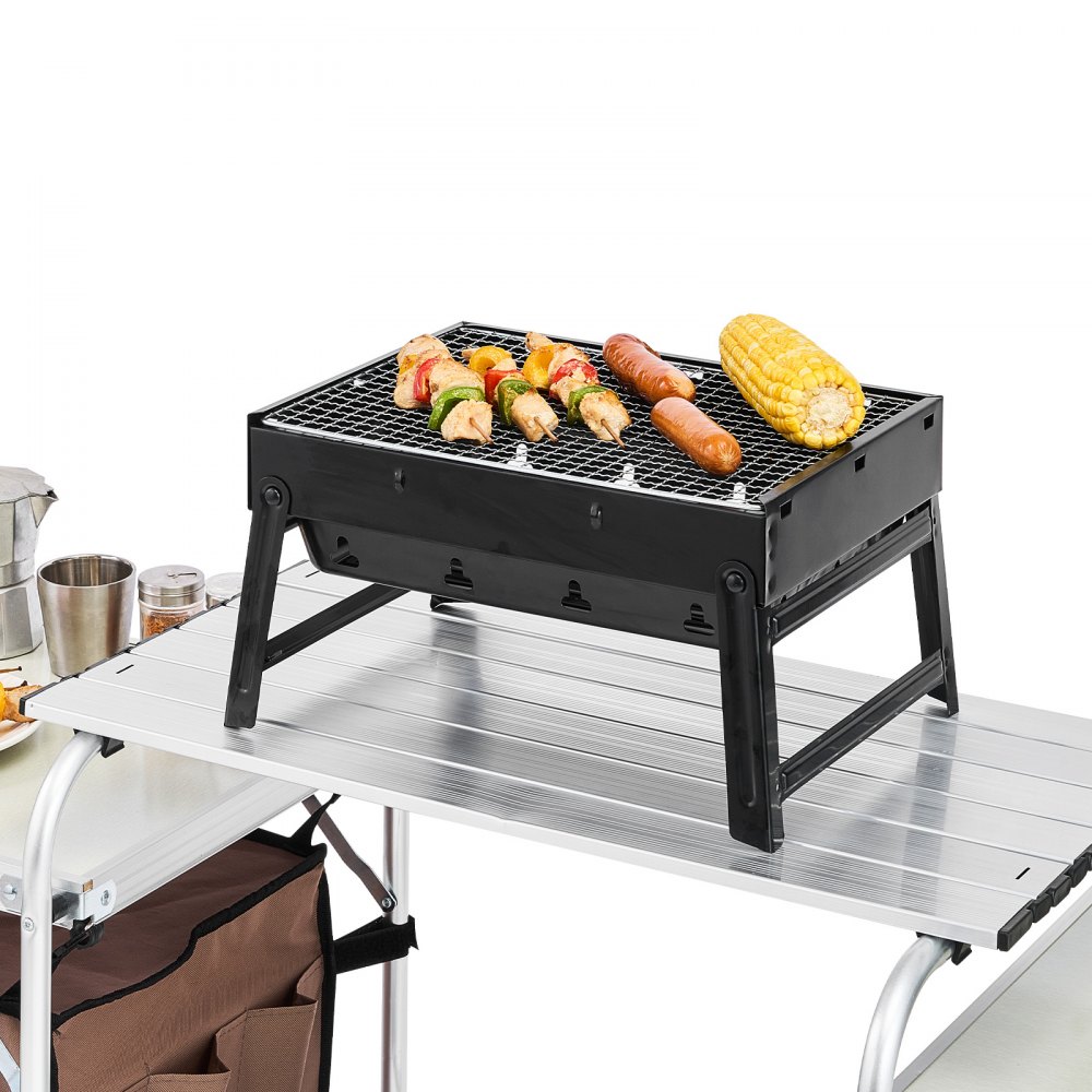 VEVOR Mueble Cocina Al Aire Libre Camping Plegable Mesa de 2 Niveles 9,5 kg