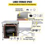 Mesa de cocina de camping VEVOR con parabrisas desmontable, organizador de almacenamiento, mesas auxiliares.