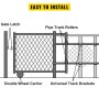 VEVOR Kit para Puerta Corredera Acero Inoxidable y Acero Galvanizado, Kit para Puerta Rodante Deslizante 18 x 31,5 x 30cm, Kit de Herrajes para Puerta Enrollable Rueda para Garaje Rancho Corral
