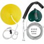 Kit de tirolina sentado VEVOR con cuerda amarilla, asa, cable de acero y herrajes de montaje.