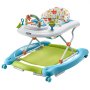VEVOR 4-in-1 Baby Walker, Foldable Baby Activity Center on Wheels, 3 Adjustable Height, Music & Toys Tray, Learning-Seated | Walk-Behind | Rocker | Bouncer Toddler Walker for Girls Boys 6-24 Months