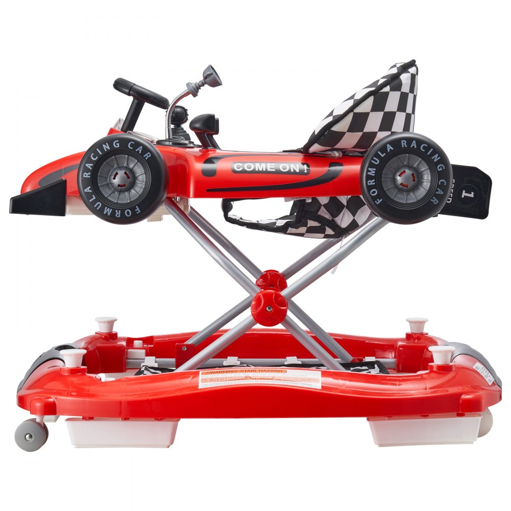 Andador para bebés VEVOR 4 en 1, centro de actividades plegable con ruedas, altura ajustable, luz, volante, coche de juguete | Asiento de aprendizaje | Andador para caminar | Andador mecedor para niños y niñas de 6 a 24 meses