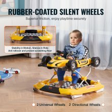Andador para bebé 4 en 1 VEVOR, centro de actividades plegable para bebés con ruedas, altura ajustable, luz, volante, coche de juguete | Andador para aprender sentado | Andador para caminar detrás | Andador mecedor para niños de 6 a 24 meses