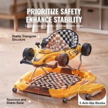 Andador para bebé 4 en 1 VEVOR, centro de actividades plegable para bebés con ruedas, altura ajustable, luz, volante, coche de juguete | Andador para aprender sentado | Andador para caminar detrás | Andador mecedor para niños de 6 a 24 meses