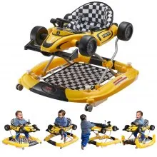 Andador para bebé 4 en 1 VEVOR, centro de actividades plegable para bebés con ruedas, altura ajustable, luz, volante, coche de juguete | Andador para aprender sentado | Andador para caminar detrás | Andador mecedor para niños de 6 a 24 meses