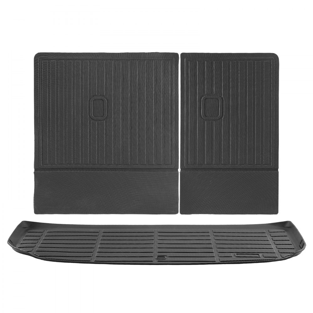 Alfombrillas de carga VEVOR compatibles con Hyundai Palisade 2020-2024, juego de revestimiento de carga de TPE personalizado para SUV, protector de maletero y asiento trasero de repuesto, color negro, alfombrilla para maletero y respaldo.