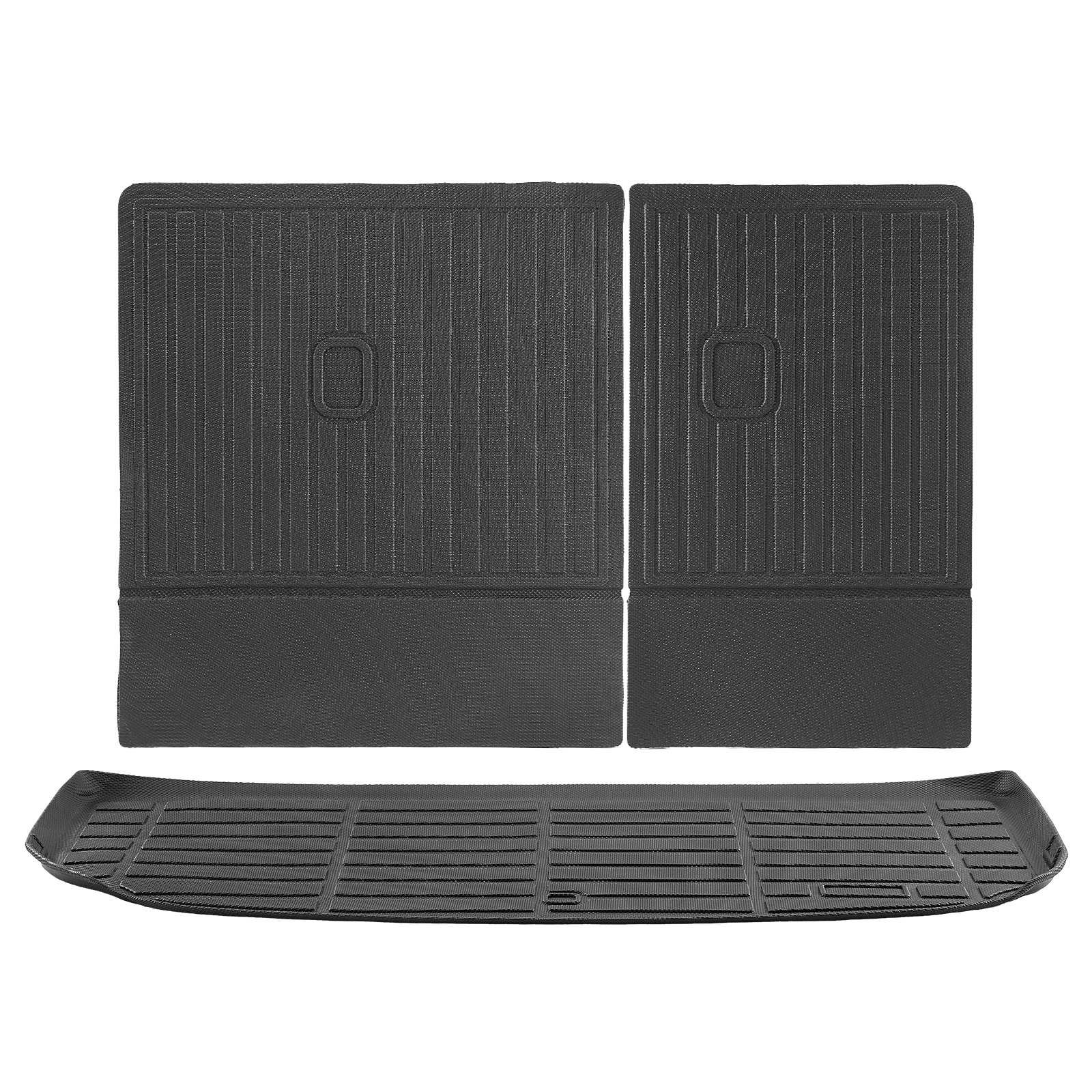 Alfombrillas de carga VEVOR compatibles con Hyundai Palisade 2020-2024, juego de revestimiento de carga de TPE personalizado para SUV, protector de maletero y asiento trasero de repuesto, color negro, alfombrilla para maletero y respaldo.