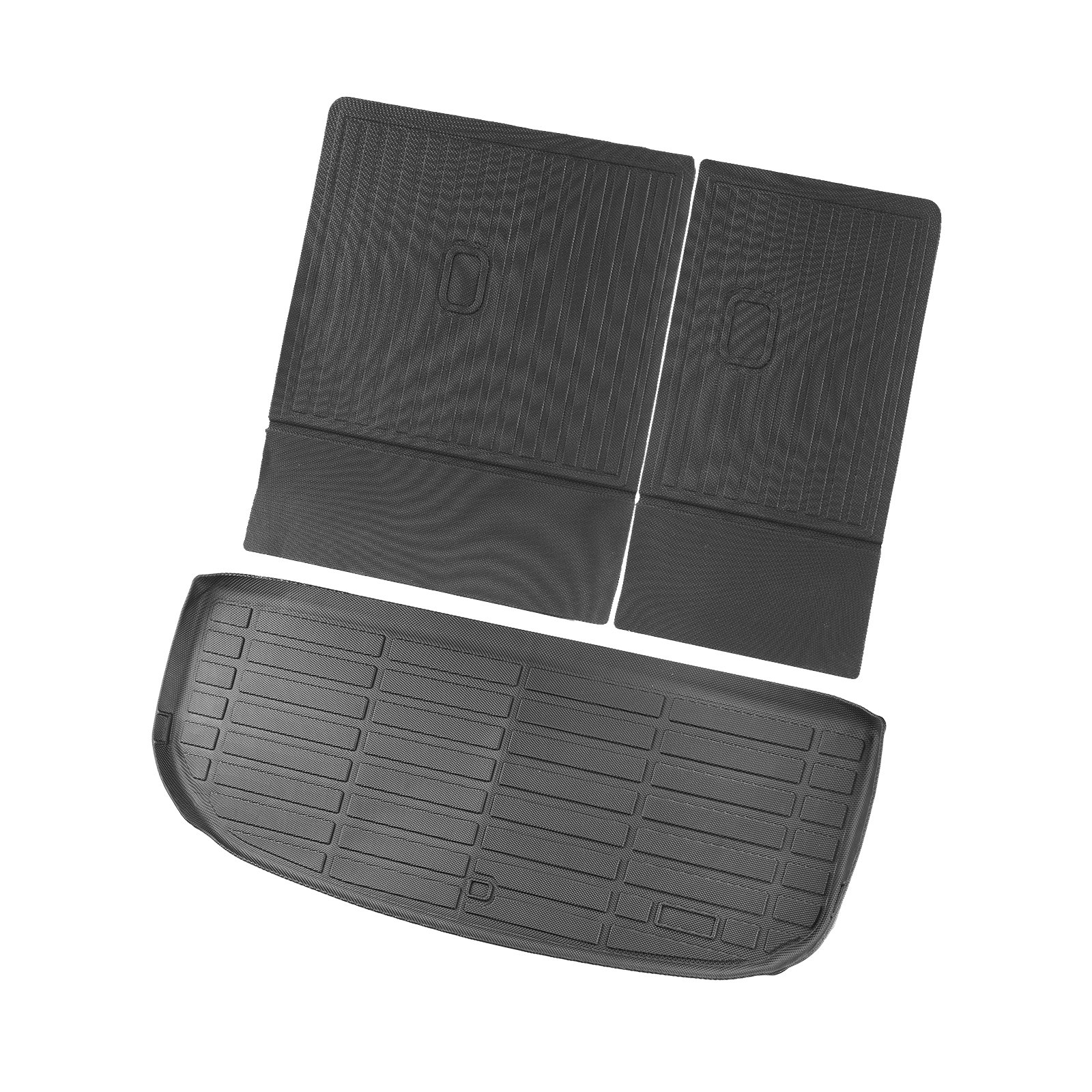 Alfombrillas de carga VEVOR compatibles con Hyundai Palisade 2020-2024, juego de revestimiento de carga de TPE personalizado para SUV, protector de maletero y asiento trasero de repuesto, color negro, alfombrilla para maletero y respaldo.