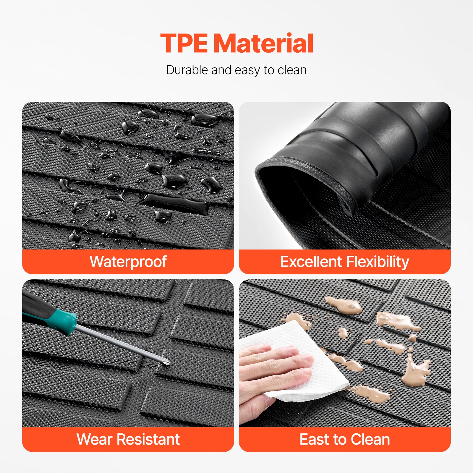 Alfombrillas de carga VEVOR compatibles con Chevrolet Tahoe y GMC Yukon 2021-2024, juego de revestimiento de carga de TPE personalizado para SUV, protector de maletero y asiento trasero de repuesto, alfombrilla para maletero y respaldo.