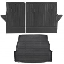 Alfombrillas de carga VEVOR compatibles con Toyota RAV4 2019-2024, juego de revestimiento de carga de TPE personalizado para SUV, protector de maletero y asiento trasero de repuesto, color negro, alfombrilla para maletero y respaldo.