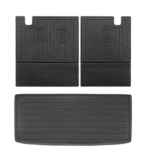 Alfombrillas de carga VEVOR compatibles con Honda Pilot 2016-2022 y 2023-2024, juego de revestimiento de carga de TPE personalizado para SUV, protector de maletero y asiento trasero de repuesto, color negro, alfombrilla para maletero y respaldo.
